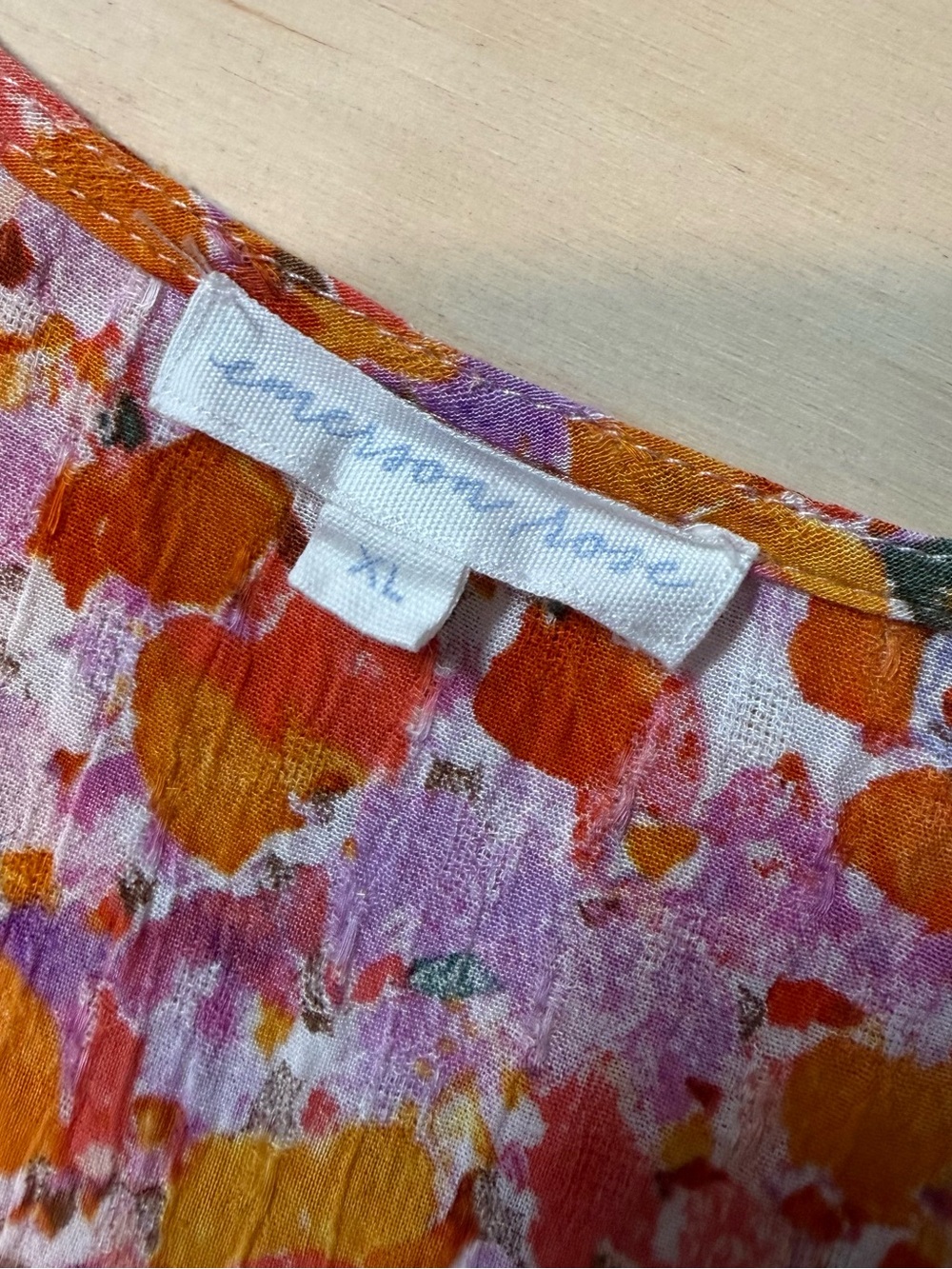 Emerson Rose Tie-Front Floral Blouse in Pink and Orange - Picture 4 of 5